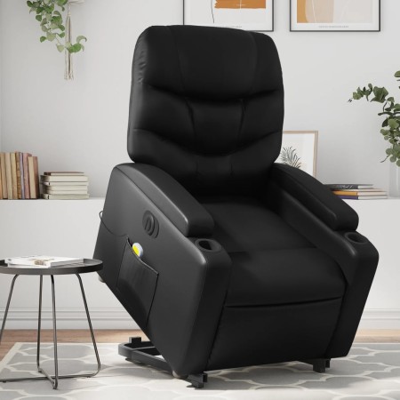 Electric lift massage chair in black synthetic leather by , Armchairs - Ref: Foro24-3204679, Price: 350,46 €, Discount: %