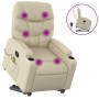 Cream-colored artificial leather foot massage recliner by , Armchairs - Ref: Foro24-3204666, Price: 305,99 €, Discount: %