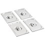 Gastronorm tray lids 1/4 stainless steel 4 units by vidaXL, Bucket lids for steam tables - Ref: Foro24-50905, Price: 22,22 €,...