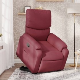 Sillón reclinable elevable tela rojo tinto de , Sillones - Ref: Foro24-3204827, Precio: 372,99 €, Descuento: %