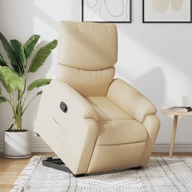 Sillón reclinable elevable de tela color crema de , Sillones - Ref: Foro24-3204833, Precio: 256,99 €, Descuento: %