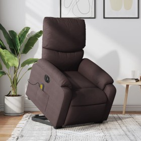 Sillón masaje eléctrico reclinable elevable tela marrón oscuro de , Sillones - Ref: Foro24-3204865, Precio: 326,99 €, Descuen...