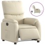 Cream synthetic leather electric recliner. by , Armchairs - Ref: Foro24-3204873, Price: 273,16 €, Discount: %