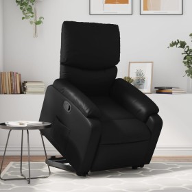 Sillón reclinable elevable cuero artificial negro de , Sillones - Ref: Foro24-3204886, Precio: 283,24 €, Descuento: %