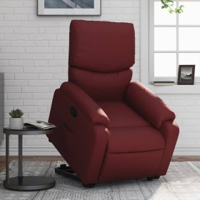 Sillón reclinable elevable cuero artificial rojo tinto de , Sillones - Ref: Foro24-3204890, Precio: 372,99 €, Descuento: %