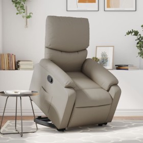 Sillón reclinable elevable cuero artificial color capuchino de , Sillones - Ref: Foro24-3204892, Precio: 290,98 €, Descuento: %