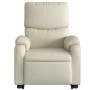 Sillón reclinable elevable eléctrico de cuero sintético crema de , Sillones - Ref: Foro24-3204901, Precio: 332,54 €, Descuent...