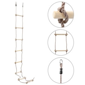 Escalera de cuerda para niños madera 290 cm de vidaXL, Cuerda de escalada - Ref: Foro24-91803, Precio: 28,50 €, Descuento: %