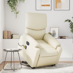 Electric lifting massage chair cream synthetic leather by , Armchairs - Ref: Foro24-3204908, Price: 318,99 €, Discount: %