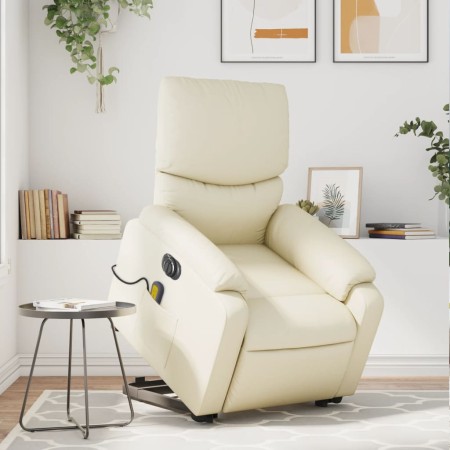 Sillón de masaje elevable eléctrico cuero sintético crema de , Sillones - Ref: Foro24-3204908, Precio: 326,45 €, Descuento: %