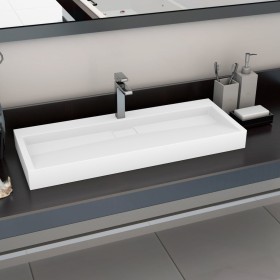 Sink 120x46x11 cm mineral resin/white marble by vidaXL, Sinks - Ref: Foro24-144067, Price: 261,29 €, Discount: %