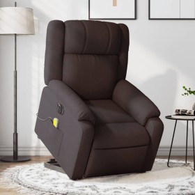 Electric massage chair with adjustable recliner, dark brown fabric by , Armchairs - Ref: Foro24-3205243, Price: 337,99 €, Dis...