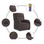 Electric massage chair with adjustable recliner, dark brown fabric by , Armchairs - Ref: Foro24-3205243, Price: 336,84 €, Dis...