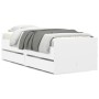 White bed frame with drawers 100x200 cm by , Beds and slatted bases - Ref: Foro24-3207336, Price: 201,22 €, Discount: %