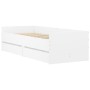 White bed frame with drawers 100x200 cm by , Beds and slatted bases - Ref: Foro24-3207336, Price: 201,22 €, Discount: %