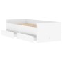 White bed frame with drawers 100x200 cm by , Beds and slatted bases - Ref: Foro24-3207336, Price: 201,22 €, Discount: %