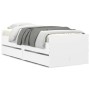 White bed frame with drawers 90x200 cm by , Beds and slatted bases - Ref: Foro24-3207343, Price: 183,51 €, Discount: %