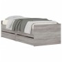 Sonoma gray bed frame with drawers 100x200 cm by , Beds and slatted bases - Ref: Foro24-3207341, Price: 189,82 €, Discount: %