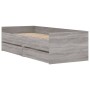 Sonoma gray bed frame with drawers 100x200 cm by , Beds and slatted bases - Ref: Foro24-3207341, Price: 189,82 €, Discount: %