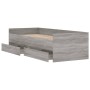 Sonoma gray bed frame with drawers 100x200 cm by , Beds and slatted bases - Ref: Foro24-3207341, Price: 189,82 €, Discount: %