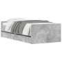 Concrete gray bed frame with drawers 90x200 cm by , Beds and slatted bases - Ref: Foro24-3207374, Price: 167,99 €, Discount: %