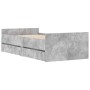 Concrete gray bed frame with drawers 90x200 cm by , Beds and slatted bases - Ref: Foro24-3207374, Price: 167,99 €, Discount: %