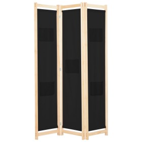 Divider screen 3 black fabric panels 120x170x4 cm by vidaXL, Room dividers - Ref: Foro24-248183, Price: 55,72 €, Discount: %