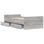 Sonoma gray bed frame with drawers 90x190 cm by , Beds and slatted bases - Ref: Foro24-3207383, Price: 163,99 €, Discount: %