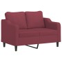 Sofá de 2 plazas de tela rojo tinto 120 cm de , Sofás - Ref: Foro24-359357, Precio: 234,92 €, Descuento: %