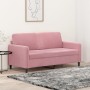 2-Sitzer-Sofa aus rosafarbenem Samt, 140 cm von , Sofas - Ref: Foro24-359445, Preis: 242,45 €, Rabatt: %