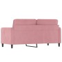 Pink velvet 2-seater sofa 140 cm by , Sofas - Ref: Foro24-359445, Price: 242,45 €, Discount: %