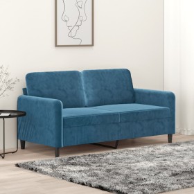 2-Sitzer-Sofa aus blauem Samt, 140 cm von , Sofas - Ref: Foro24-359451, Preis: 242,68 €, Rabatt: %