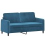 2-Sitzer-Sofa aus blauem Samt, 140 cm von , Sofas - Ref: Foro24-359451, Preis: 242,45 €, Rabatt: %