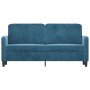 2-Sitzer-Sofa aus blauem Samt, 140 cm von , Sofas - Ref: Foro24-359451, Preis: 242,45 €, Rabatt: %