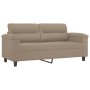 Two-seater taupe gray microfiber fabric sofa, 140 cm by , Sofas - Ref: Foro24-359561, Price: 268,77 €, Discount: %