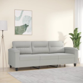 Sofá de 3 plazas de tela de microfibra gris claro 180 cm de , Sofás - Ref: Foro24-359568, Precio: 361,99 €, Descuento: %