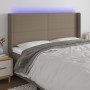 Taupe gray fabric headboard with LED 183x16x118/128 cm by vidaXL, Headboards and footboards - Ref: Foro24-3123786, Price: 138...