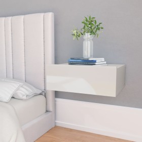 Floating nightstand in glossy white engineered wood by vidaXL, Nightstands - Ref: Foro24-800318, Price: 39,51 €, Discount: %