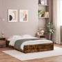 Cama con cajones madera de ingeniería roble ahumado 120x200 cm de , Camas y somieres - Ref: Foro24-3207284, Precio: 183,61 €,...