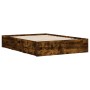 Cama con cajones madera de ingeniería roble ahumado 120x200 cm de , Camas y somieres - Ref: Foro24-3207284, Precio: 183,61 €,...