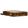 Cama con cajones madera de ingeniería roble ahumado 120x200 cm de , Camas y somieres - Ref: Foro24-3207284, Precio: 183,61 €,...