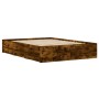 Cama con cajones madera de ingeniería roble ahumado 120x200 cm de , Camas y somieres - Ref: Foro24-3207284, Precio: 183,61 €,...