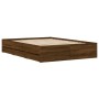 Oak brown engineered wood bed with drawers 120x200 cm by , Beds and slatted bases - Ref: Foro24-3207286, Price: 207,66 €, Dis...