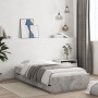 Concrete gray engineered wood bed with drawers 100x200 cm by , Beds and slatted bases - Ref: Foro24-3207290, Price: 145,38 €,...