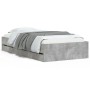 Cama con cajones madera ingeniería gris hormigón 100x200 cm de , Camas y somieres - Ref: Foro24-3207290, Precio: 145,38 €, De...