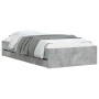 Cama con cajones madera ingeniería gris hormigón 100x200 cm de , Camas y somieres - Ref: Foro24-3207290, Precio: 145,38 €, De...