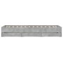 Cama con cajones madera ingeniería gris hormigón 100x200 cm de , Camas y somieres - Ref: Foro24-3207290, Precio: 145,38 €, De...