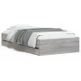 Cama con cajones madera ingeniería gris Sonoma 100x200 cm de , Camas y somieres - Ref: Foro24-3207292, Precio: 149,94 €, Desc...