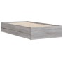 Sonoma gray engineered wood bed with drawers 100x200 cm by , Beds and slatted bases - Ref: Foro24-3207292, Price: 149,94 €, D...