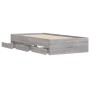 Cama con cajones madera ingeniería gris Sonoma 100x200 cm de , Camas y somieres - Ref: Foro24-3207292, Precio: 149,94 €, Desc...